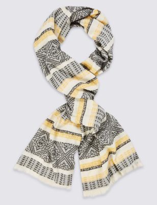Woven Tribal Striped Scarf
